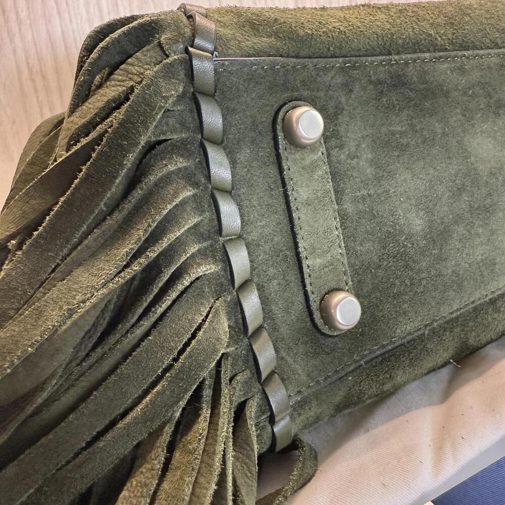 RARE NWT Coach 1941 Cervo Suede Fringe Rogue 31 Bag - Fern Green - Picture 14 of 15